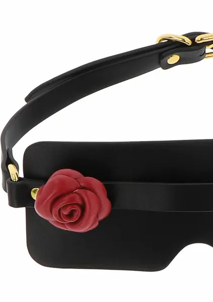 TABOOM Wild Roses Mask Premium Faux Leather Blindfold Adjustable