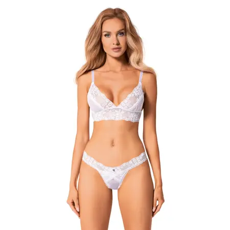 Obsessive Heavenlly 2-Piece Mesh & Lace Lingerie Set XL/2XL