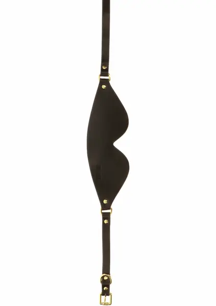 TABOOM Blindfold Vegan PU Leather Adjustable Eye Mask Black