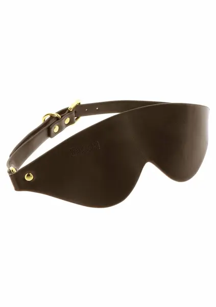 TABOOM Blindfold Vegan PU Leather Adjustable Eye Mask Black