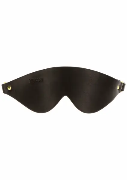TABOOM Blindfold Vegan PU Leather Adjustable Eye Mask Black