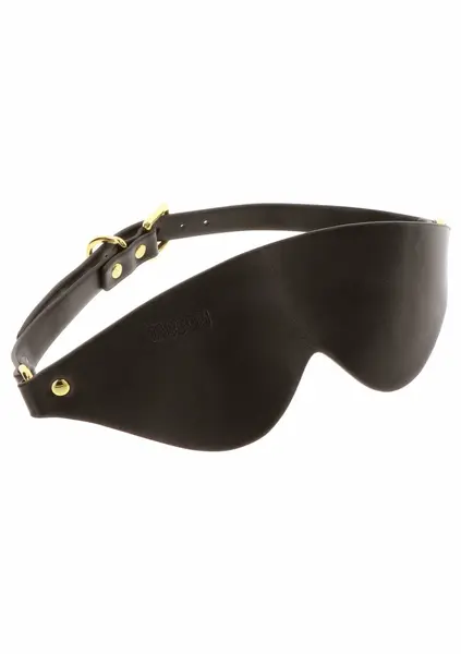 TABOOM Blindfold Vegan PU Leather Adjustable Eye Mask Black
