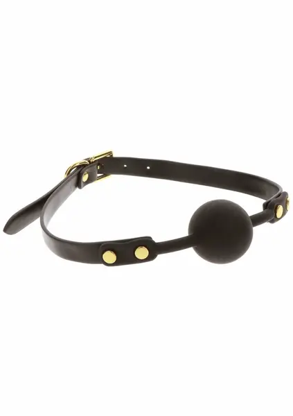TABOOM Ball Gag Black & Gold Adjustable Vegan PU Leather 8713221833617