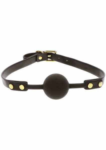 TABOOM Ball Gag Black & Gold Adjustable Vegan PU Leather 8713221833617