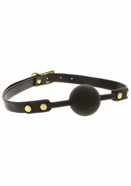 TABOOM Ball Gag Black & Gold Adjustable Vegan PU Leather 8713221833617