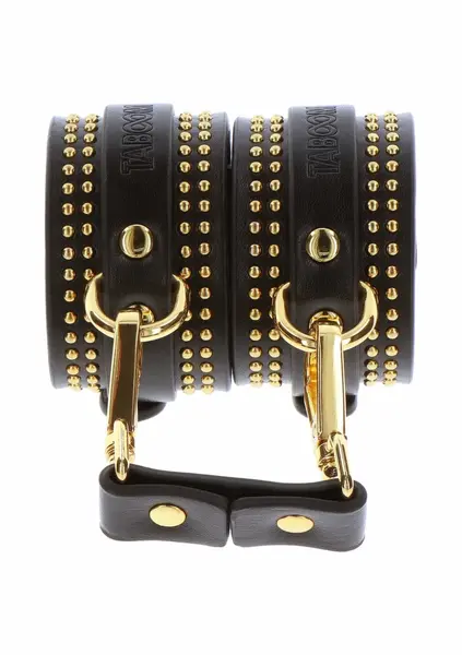 TABOOM Studded Ankle Cuffs Set Black-Gold Adjustable Luxury Design