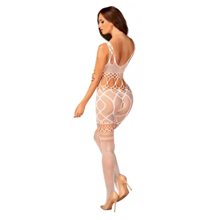 Obsessive G330 Bodystocking White S/M/L - Flexible Mesh, Open Design