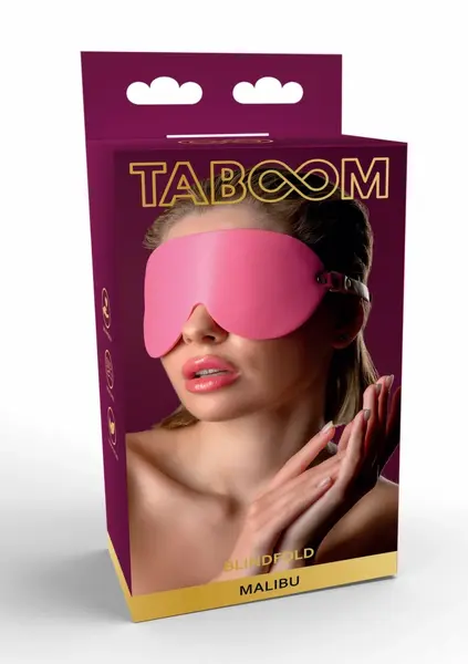 Taboom Malibu Blindfold Pink Vegan PU Leather Adjustable Strap