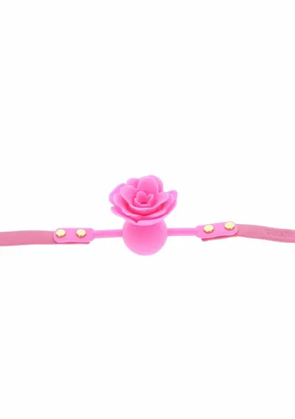 Taboom Malibu Rose Ball Gag Silicone Adjustable Strap Red