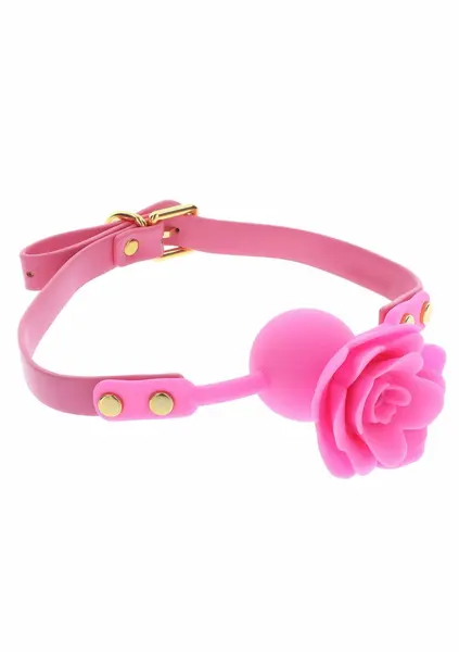 Taboom Malibu Rose Ball Gag Silicone Adjustable Strap Red