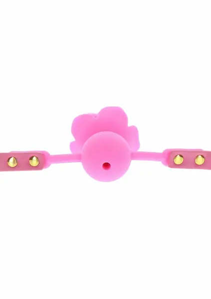 Taboom Malibu Rose Ball Gag Silicone Adjustable Strap Red