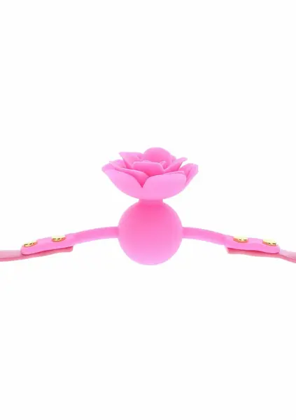 Taboom Malibu Rose Ball Gag Silicone Adjustable Strap Red