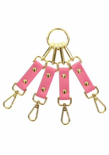 Taboom Malibu Hogtie Pink Vegan Leather Gold Details Restraint System