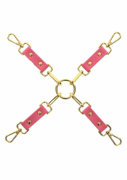 Taboom Malibu Hogtie Pink Vegan Leather Gold Details Restraint System