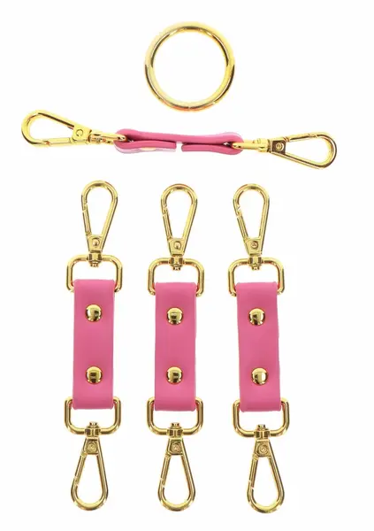 Taboom Malibu Hogtie Pink Vegan Leather Gold Details Restraint System