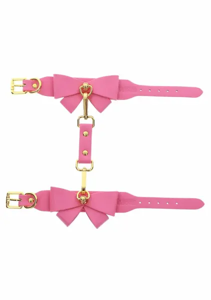Taboom Malibu Ankle Cuffs Pink Vegan Leather Adjustable Gold Details