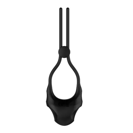 Nexus Forge Adjustable Vibrating Silicone Ring Black USB Rechargeable