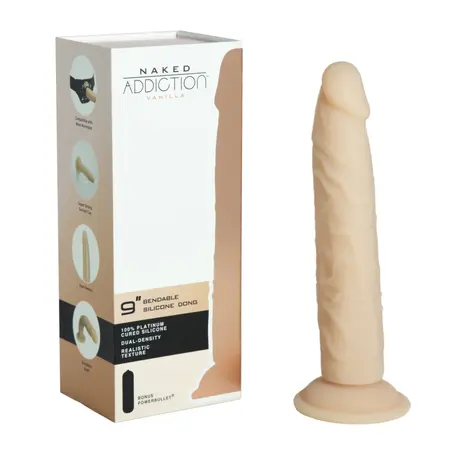 Naked Addiction Silicone Bendable System Dual Layer Vanilla 22.8cm