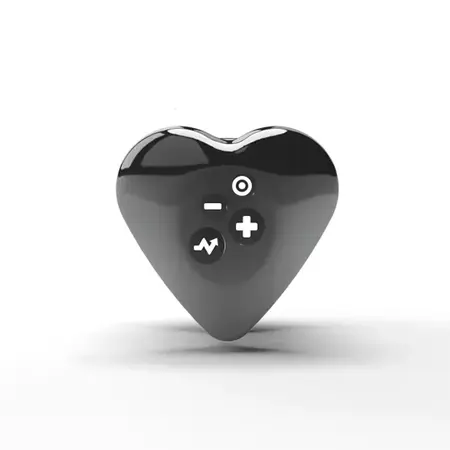 Mystim Heart's Desire e-Stim Lay-On Device Black - 8 Programs, Platinum Silicone