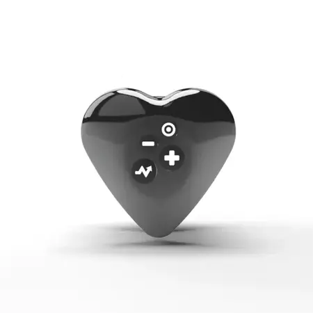 Mystim Heart's Desire e-Stim Lay-On Device Black - 8 Programs, Platinum Silicone