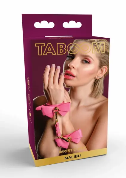 Taboom Malibu Wrist Cuffs Pink Vegan Leather Adjustable Gold Details