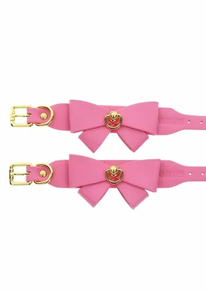 Taboom Malibu Wrist Cuffs Pink Vegan Leather Adjustable Gold Details