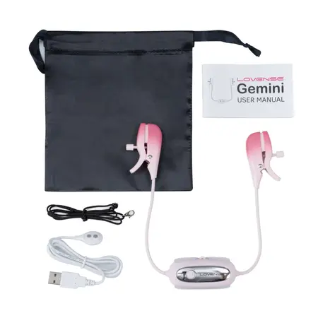 Lovense Gemini Smart Wearable Vibrating Clamps, App-Controlled, Black