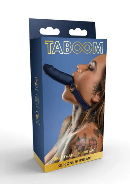 TABOOM Silicone Breathable Gag with Adjustable Strap - Black
