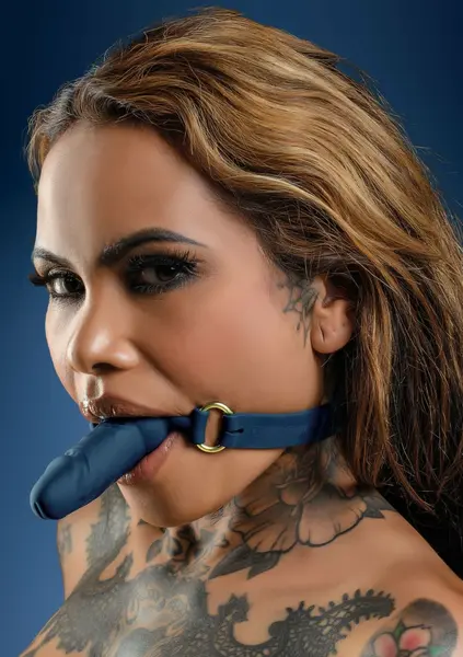 TABOOM Silicone Ball Gag with Anatomical Extension, Adjustable Strap