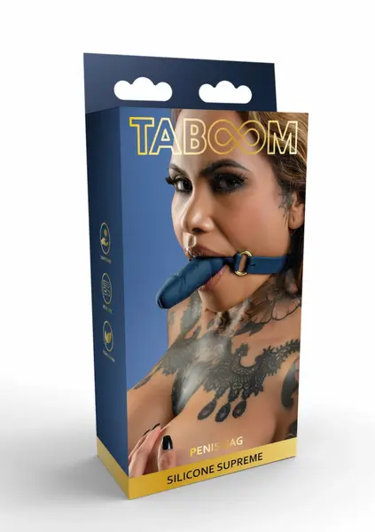 TABOOM Silicone Ball Gag with Anatomical Extension, Adjustable Strap