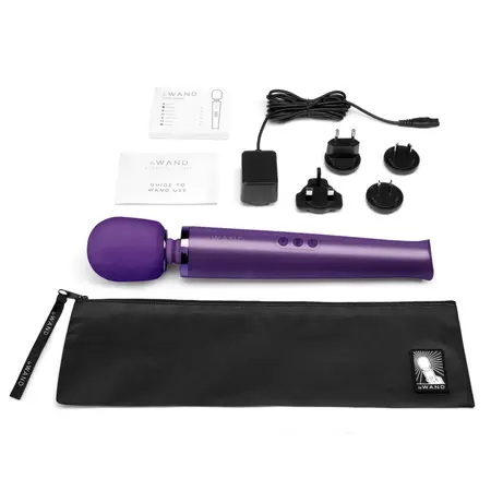 Le Wand Massager Rechargeable Purple - 10 Speeds, 20 Patterns, Flexible Head