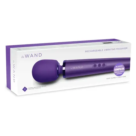 Le Wand Massager Rechargeable Purple - 10 Speeds, 20 Patterns, Flexible Head