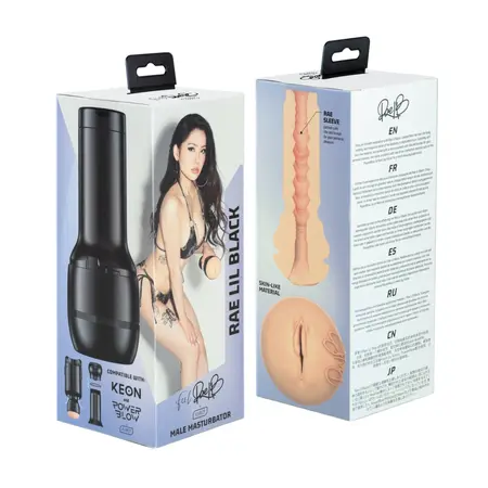 Kiiroo Feel Rae Lil Black Interactive Sleeve - Anatomical TPE Design