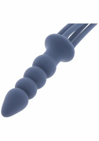 TABOOM Silicone Whip & Plug - 4-Tail Silicone Whip with Beaded Handle