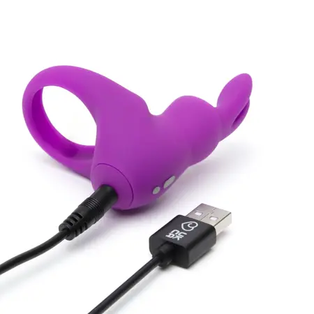 Happy Rabbit Vibrating Silicone Ring Set Rechargeable Waterproof 2pc