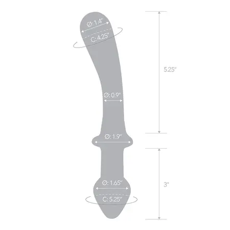 Glas Double-Ended Curved Glass Model 24cm - Dual-Function, Transparent