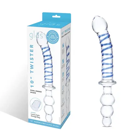 Glas Twister Glass Dual-Ended Intimate Device 23.5 cm Transparent