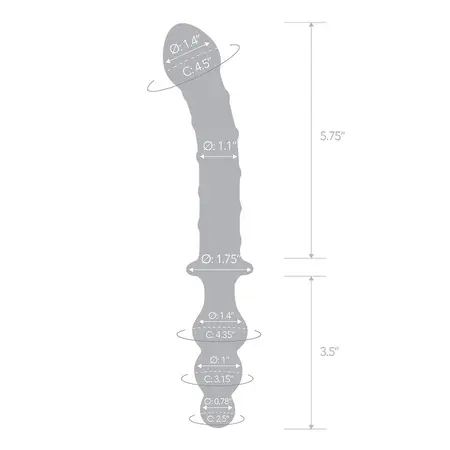 Glas Twister Glass Dual-Ended Intimate Device 23.5 cm Transparent
