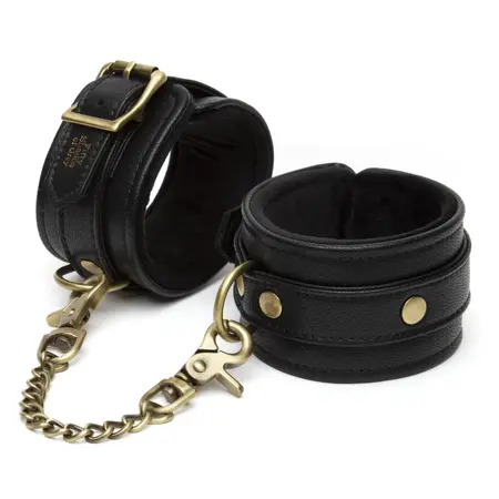 Fifty Shades of Grey Bound to You Padded Ankle Cuffs - Faux Leather, Gold Hardware