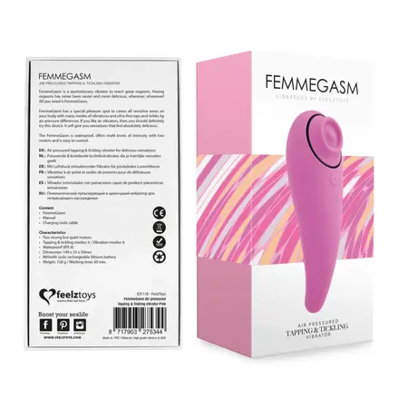 FeelzToys FemmeGasm Dual Motor Tapping & Vibration Device Pink 140mm