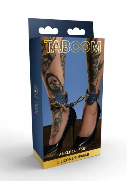 TABOOM Silicone Ankle Cuff Set - Adjustable, Body-Safe, Black