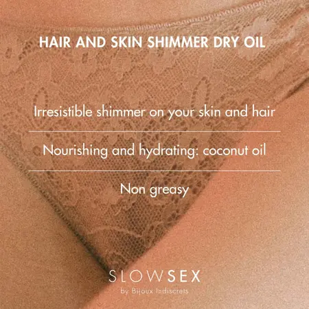 Bijoux Indiscrets Slow Sex Shimmer Dry Oil for Hair & Skin Coconut 30ml