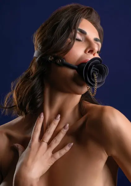 Taboom Dona Rose Ball Gag with Plug - Adjustable Silicone & Vegan Leather