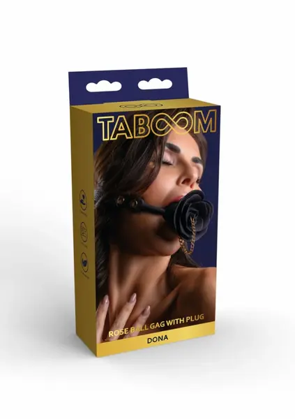Taboom Dona Rose Ball Gag with Plug - Adjustable Silicone & Vegan Leather