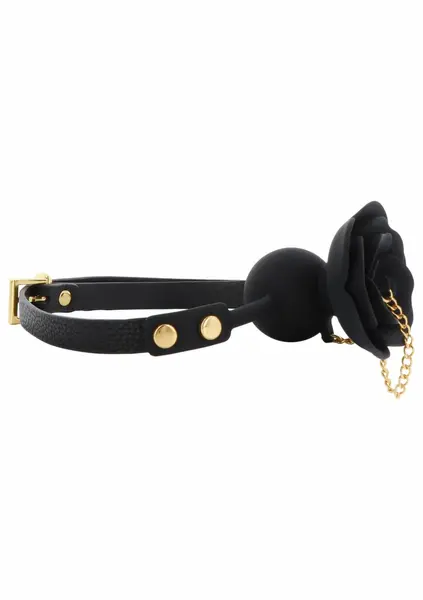 Taboom Dona Rose Ball Gag with Plug - Adjustable Silicone & Vegan Leather