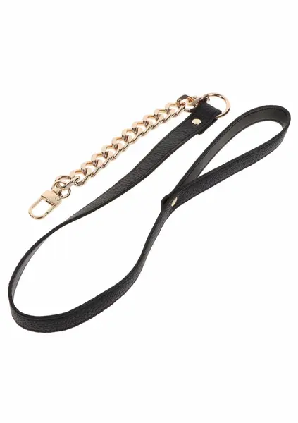 TABOOM Dona Statement Collar & Leash Rose Gold Vegan Leather Set