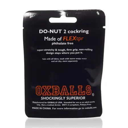 Oxballs Do-Nut 2 Intimate Ring Black - Thick Durable Flex TPR 5.1cm