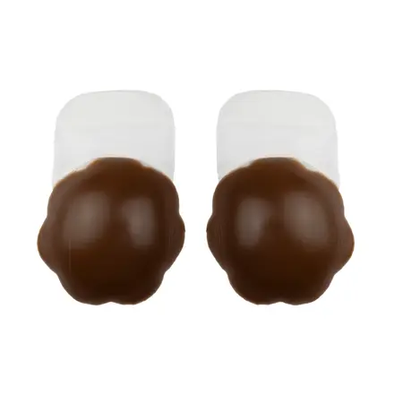 Bye Bra Silicone Pull-Ups Brown M - Reusable Adhesive Solution 10cm