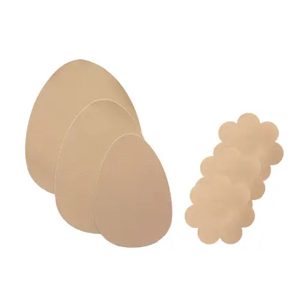 Bye Bra Breast Lift Pads & Satin Nipple Covers Nude A-C Cotton Set