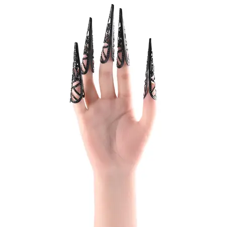 Sportsheets Sensory Fingertips Black - Set of 5, Nickel-Free Alloy